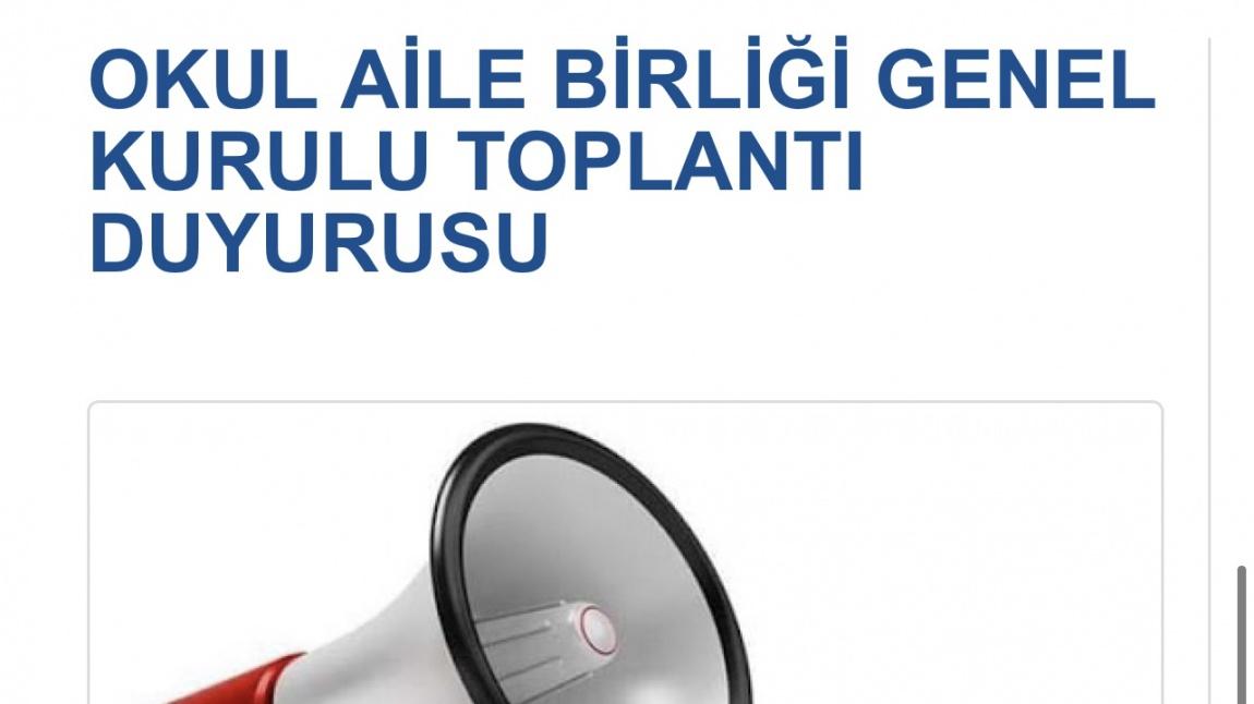 2023 2024 Eğitim Öğretim Yılı Okul Aile Birliği Genel Kurul Toplantısı ve Seçimi 22/09/2023 Cuma Günü Saat 15.00 de düzenlenecektir.Tüm Velilerimiz Davetlidir.